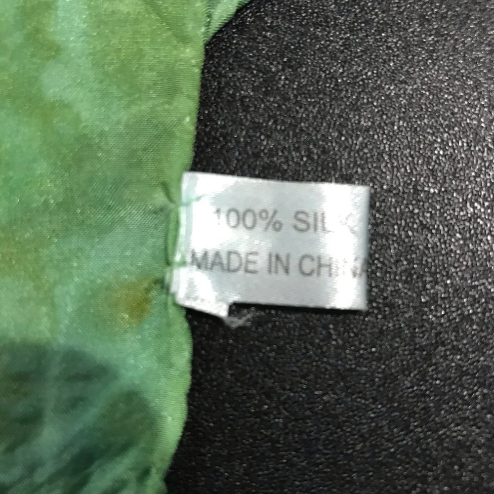 Hand tie dye green immersion dyed silk handkerchiefs